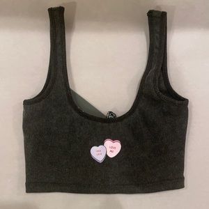 White fox your crush crop top